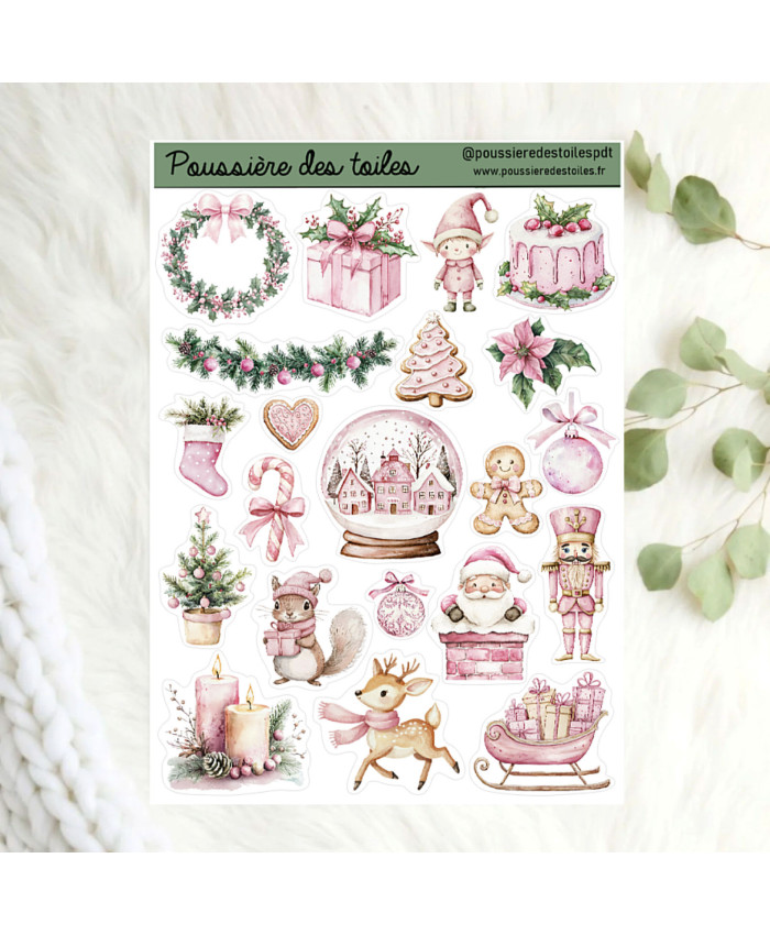 Réf 169 Feuille d’autocollants, Stickers pour Bullet Journal noel