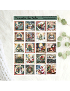 Réf 170 Feuille d’autocollants, Stickers pour Bullet Journal noel