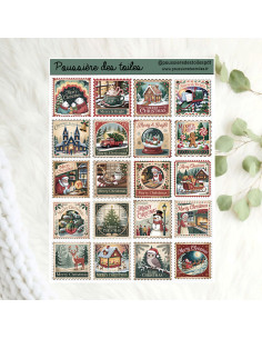 Réf 171 Feuille d’autocollants, Stickers pour Bullet Journal noel