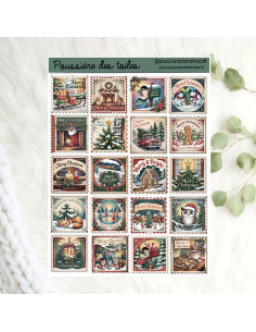 Réf 172 Feuille d’autocollants, Stickers pour Bullet Journal noel