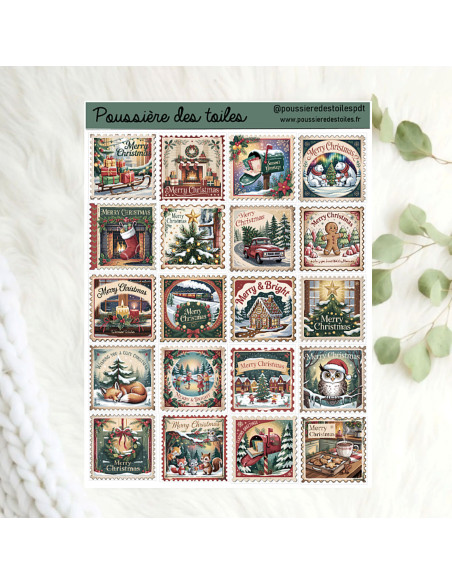 Réf 172 Feuille d’autocollants, Stickers pour Bullet Journal noel