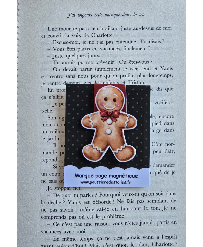 Marque page magnétique bonhomme pain d'épices