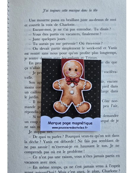Marque page magnétique bonhomme pain d'épices
