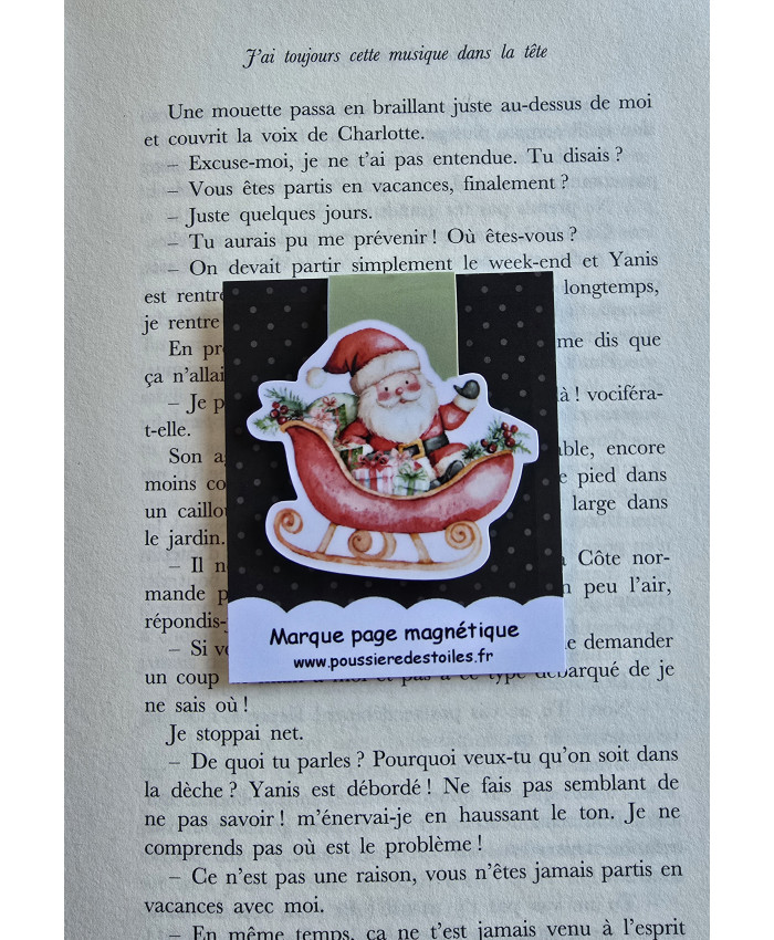 Marque page magnétique père noël
