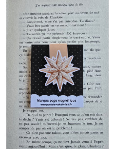Marque page magnétique étoile noel 2