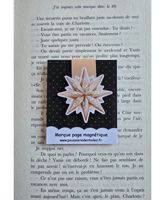 Marque page magnétique étoile noel