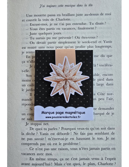Marque page magnétique étoile noel