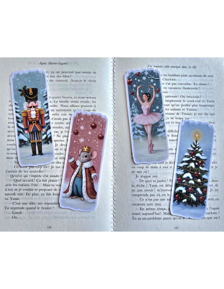 Lot de 4 Marque-pages noël