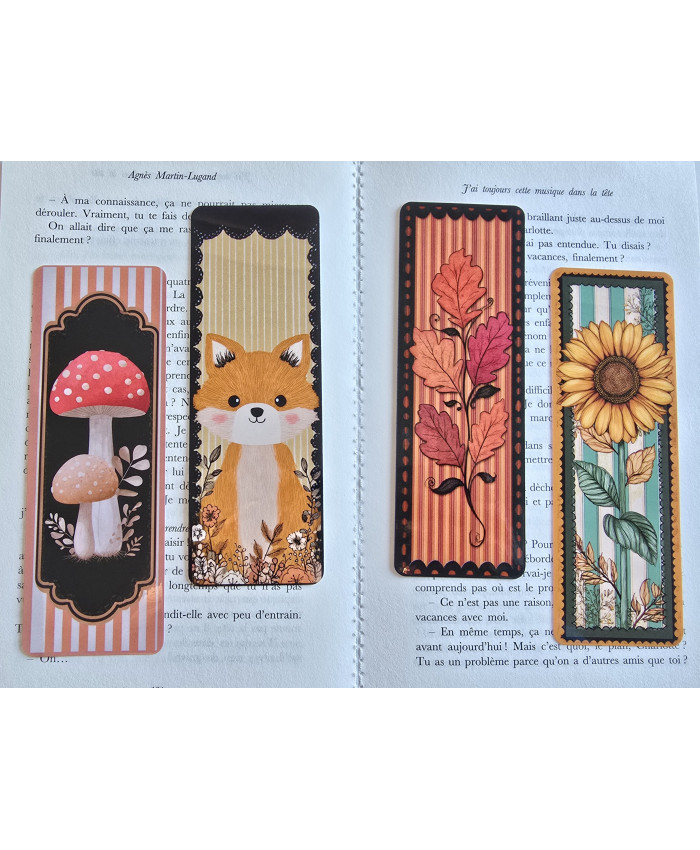 Lot de 4 Marque-page automne