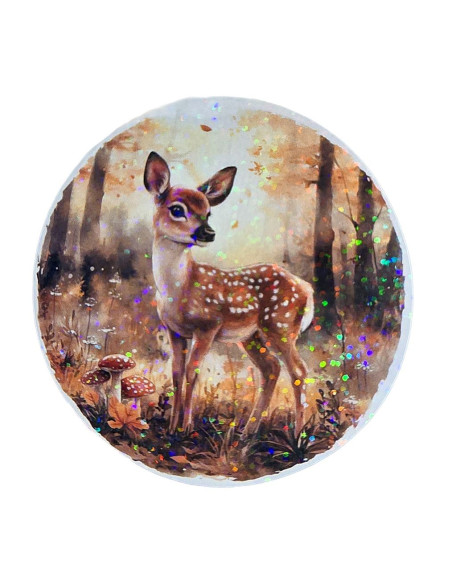 Stickers holographique biche automnale