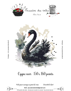 Grille point de croix : Cygne noir Papier