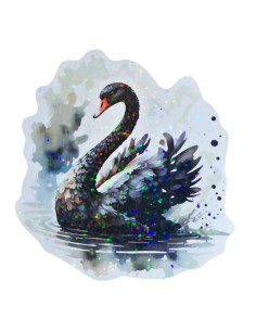 Stickers holographique Cygne noir