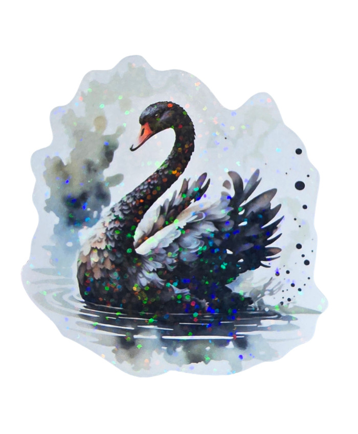 Stickers holographique Cygne noir