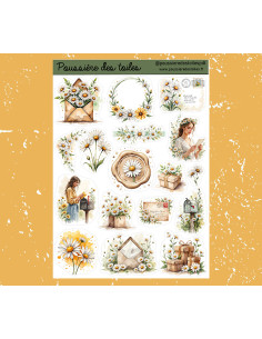 Réf 116 Feuille d’autocollants, Stickers pour Bullet Journal coorespondance