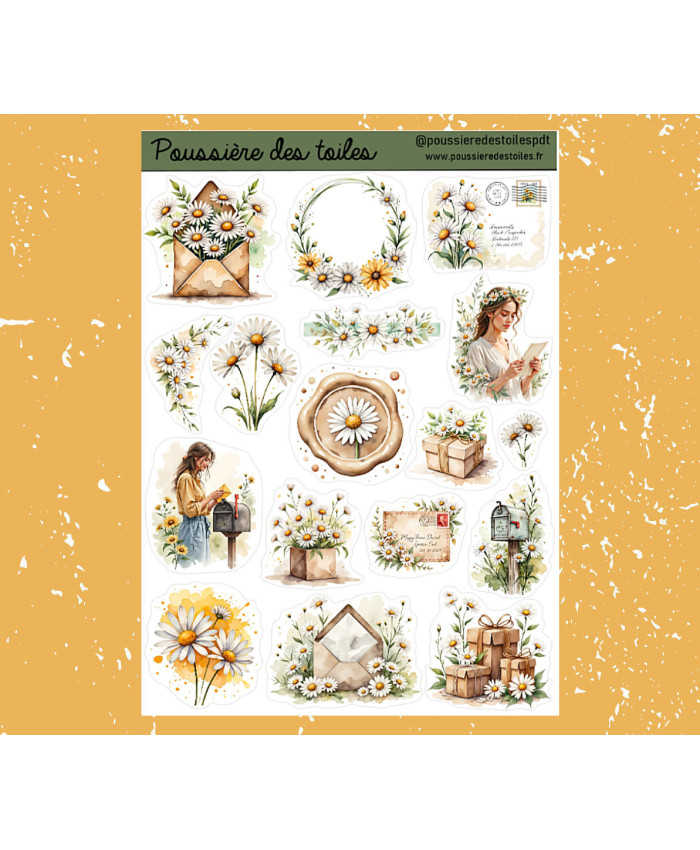 Réf 116 Feuille d’autocollants, Stickers pour Bullet Journal coorespondance