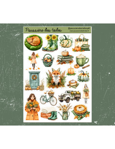 Réf 112 Feuille d’autocollants, Stickers pour Bullet Journal automne