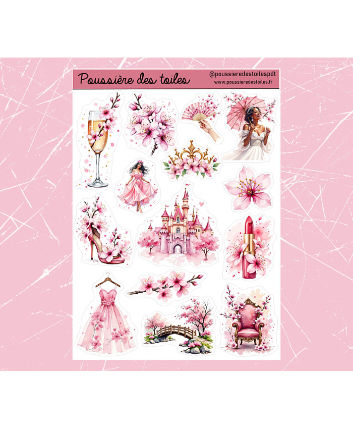 Réf 152 Feuille d’autocollants, Stickers pour Bullet Journal asie