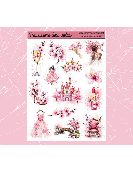 Réf 152 Feuille d’autocollants, Stickers pour Bullet Journal asie