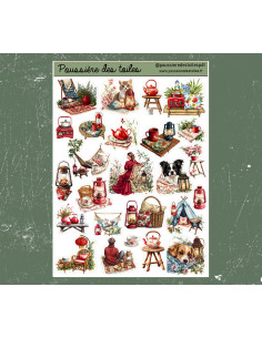 Réf 114 Feuille d’autocollants, Stickers pour Bullet Journal pique nique