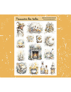 Réf 175 Feuille d’autocollants, Stickers pour Bullet Journal magie