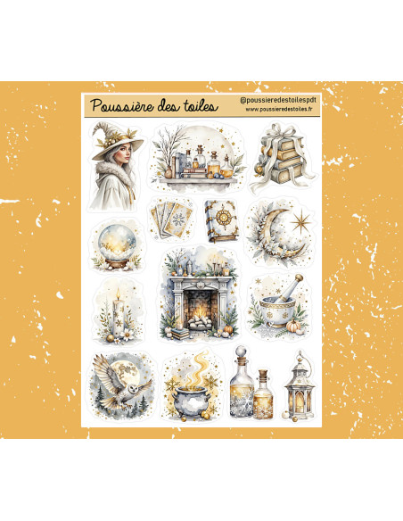 Réf 175 Feuille d’autocollants, Stickers pour Bullet Journal magie