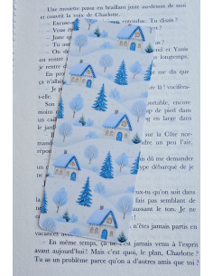 Marque-page maison neige