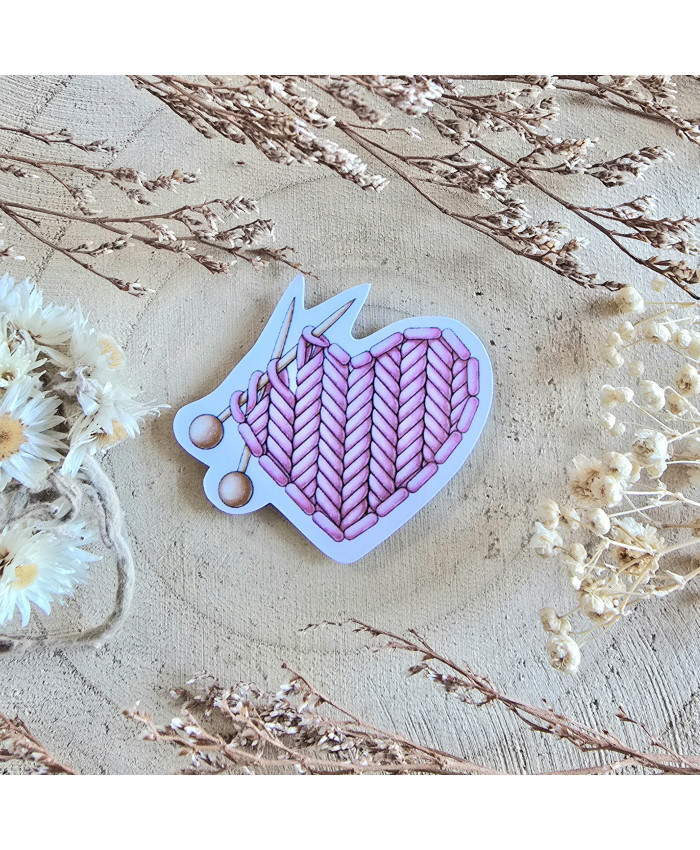 Poussière à aiguilles : Coeur tricot