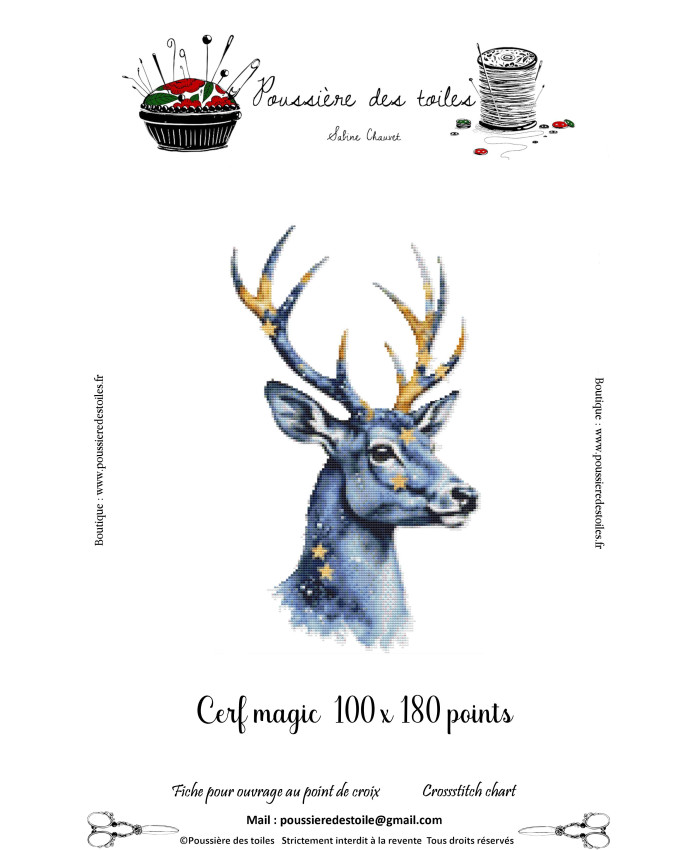 Grille point de croix : Cerf magic PDF