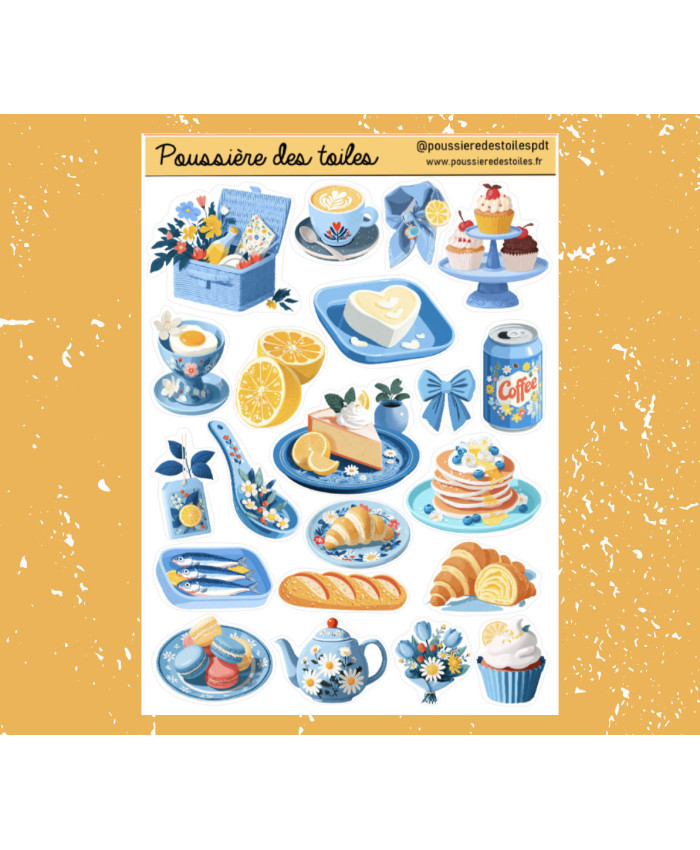 Réf 179 Feuille d’autocollants, Stickers pour Bullet Journal patisserie