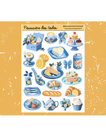 Réf 179 Feuille d’autocollants, Stickers pour Bullet Journal patisserie