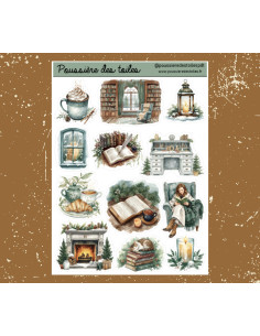 Réf 182 Feuille d’autocollants, Stickers pour Bullet Journal lecture