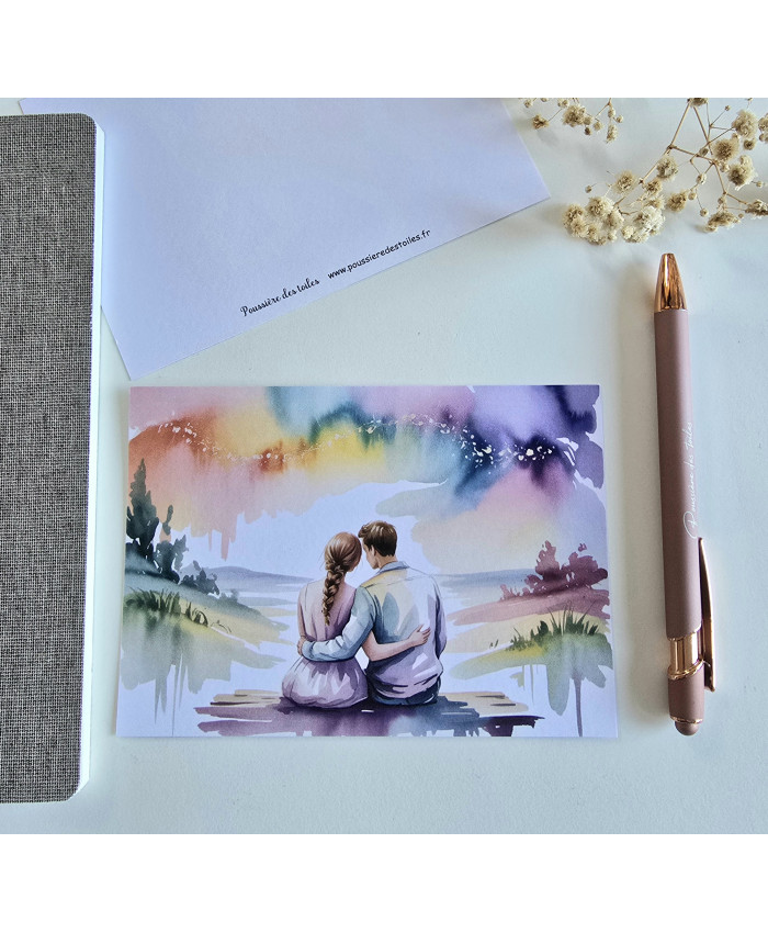 Carte postale couple postcrossing scrapbooking correspondance écriture