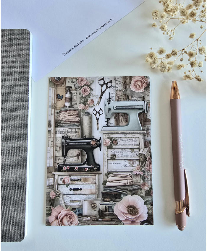 Carte postale couture postcrossing scrapbooking correspondance écriture