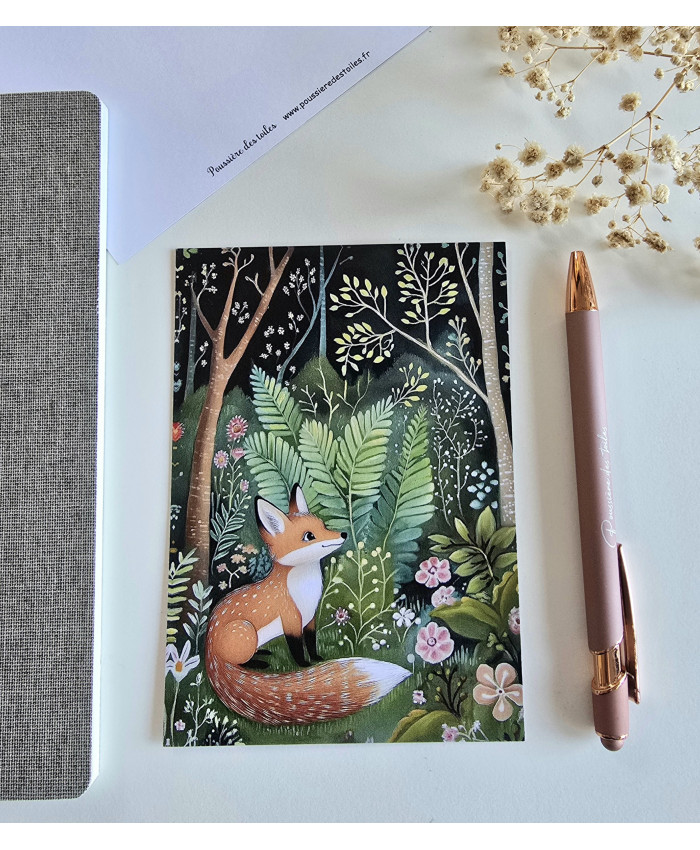 Carte postale renard postcrossing scrapbooking correspondance écriture