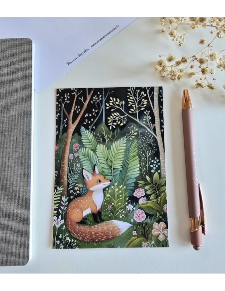 Carte postale renard postcrossing scrapbooking correspondance écriture