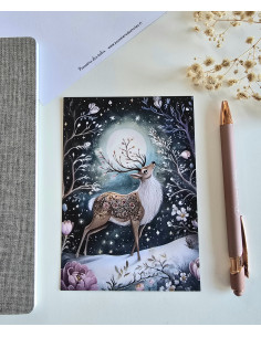 Carte postale cerf postcrossing scrapbooking correspondance écriture