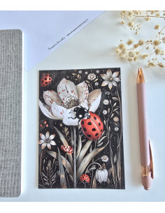 Carte postale coccinelle postcrossing scrapbooking correspondance écriture