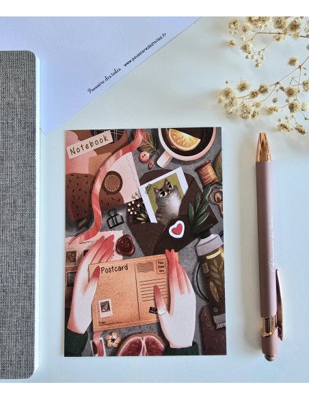 Carte postale scrap postcrossing scrapbooking correspondance écriture