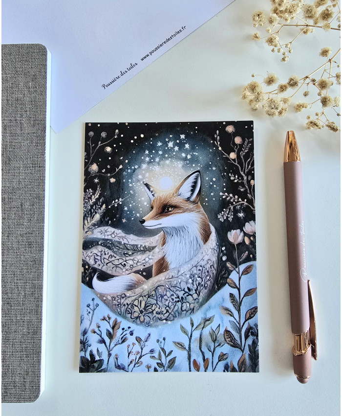 Carte postale renard postcrossing scrapbooking correspondance écriture