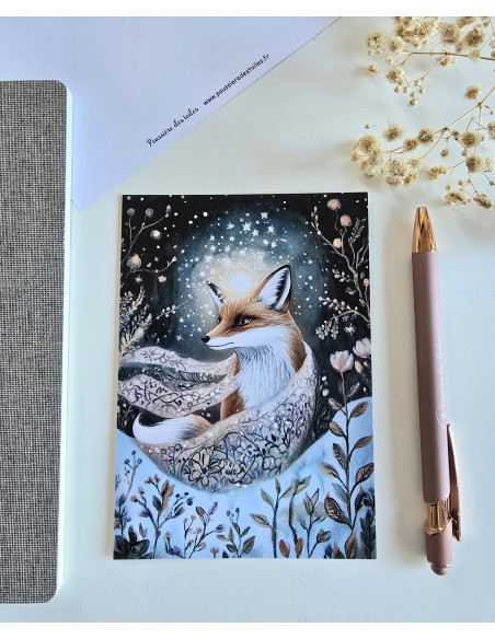 Carte postale renard postcrossing scrapbooking correspondance écriture