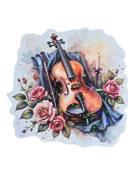 Stickers holographique Violon