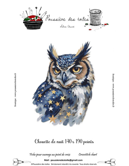 Grille point de croix : Chouette de nuit PDF