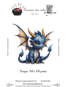 Grille point de croix : Dragon bleu PDF
