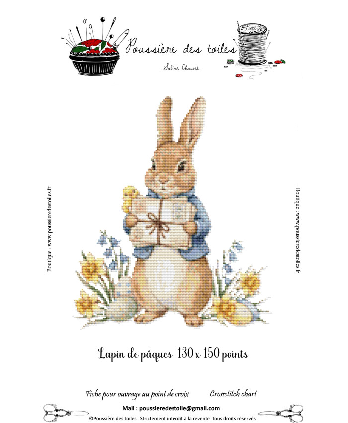 Grille point de croix : Lapin pâques PDF