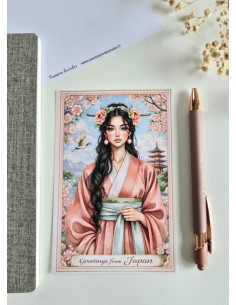 Réf 21 Carte postale Greeting japon postcrossing scrapbooking correspondance écriture