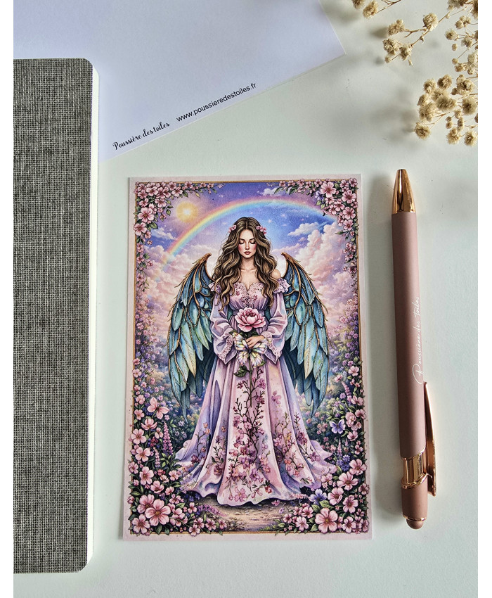 Réf 23 Carte postale Fée violette postcrossing scrapbooking correspondance écriture