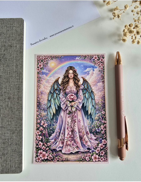 Réf 23 Carte postale Fée violette postcrossing scrapbooking correspondance écriture