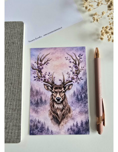 Réf 27 Carte postale Cerf postcrossing scrapbooking correspondance écriture