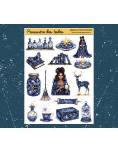 Réf 185 Feuille d’autocollants, Stickers pour Bullet Journal magie