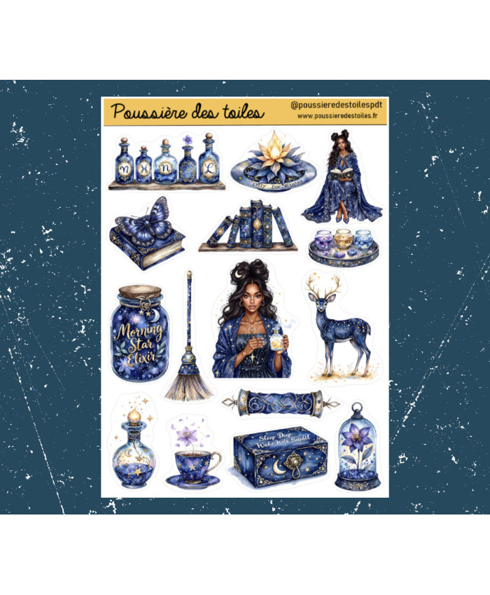 Réf 185 Feuille d’autocollants, Stickers pour Bullet Journal magie